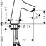 розмір змішувач для раковини hansgrohe talis select s 72041000
