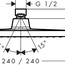 чертеж Верхний душ Hansgrohe Crometta E 240 26722000