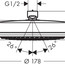 чертеж Верхний душ Hansgrohe Crometta 180 26577400