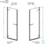 технічна схема Душові двері Radaway Arta DWJ I 386070-03-01R