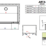 креслення Душові двері Radaway Arta DWJS 150 права 386457-03-01R, 386122-03-01R