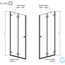 технічна схема Душові двері складна Radaway Arta DWB 100 ліва 386152-03-01L