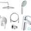 Душова система прихованого монтажу + змішувач для раковини Grohe Eurosmart 25183005
